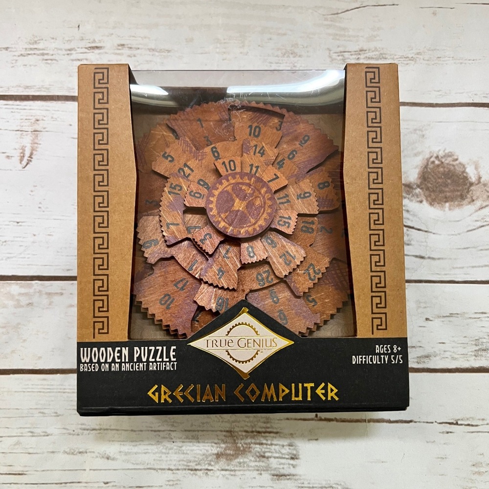 True Genius NIB Grecian Computer Wooden Brainteaser Puzzle